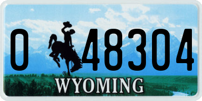 WY license plate 048304