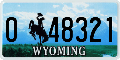 WY license plate 048321