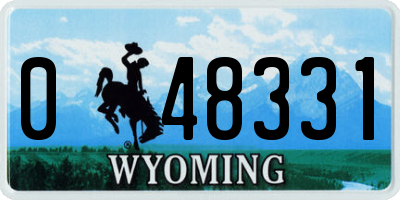 WY license plate 048331