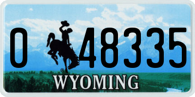 WY license plate 048335