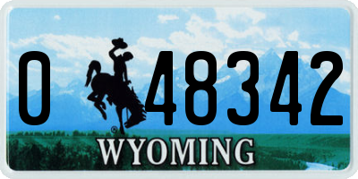 WY license plate 048342