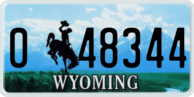 WY license plate 048344
