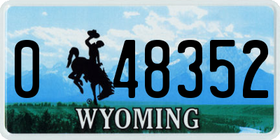 WY license plate 048352