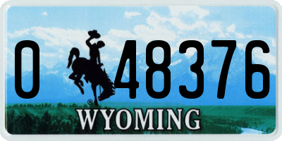 WY license plate 048376