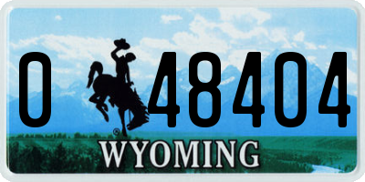 WY license plate 048404