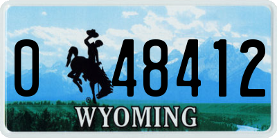 WY license plate 048412