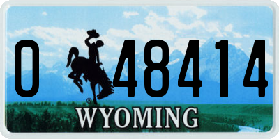 WY license plate 048414