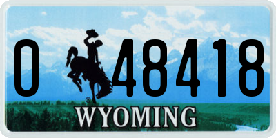 WY license plate 048418