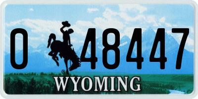 WY license plate 048447