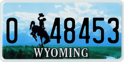 WY license plate 048453