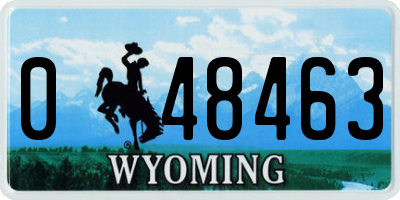 WY license plate 048463