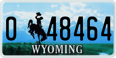 WY license plate 048464