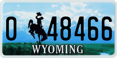 WY license plate 048466