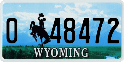 WY license plate 048472
