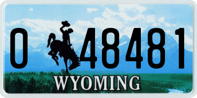 WY license plate 048481