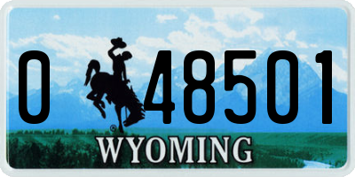 WY license plate 048501