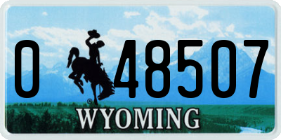 WY license plate 048507