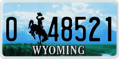 WY license plate 048521