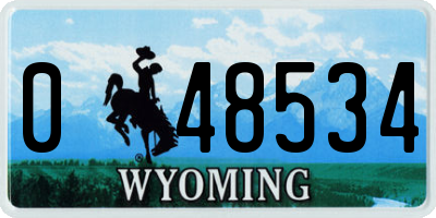 WY license plate 048534