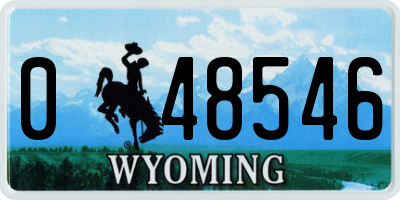WY license plate 048546