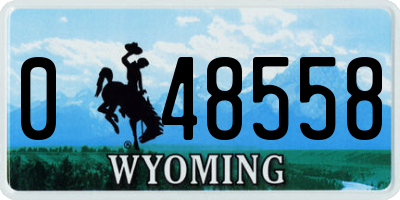 WY license plate 048558