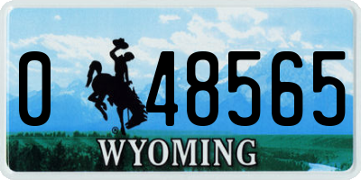 WY license plate 048565