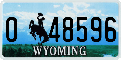WY license plate 048596
