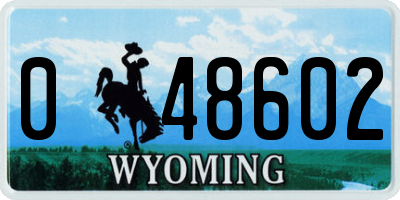 WY license plate 048602