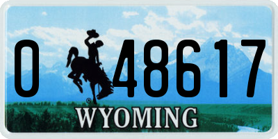 WY license plate 048617
