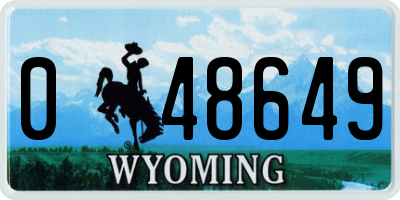 WY license plate 048649