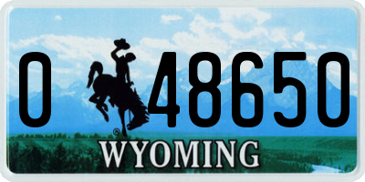 WY license plate 048650