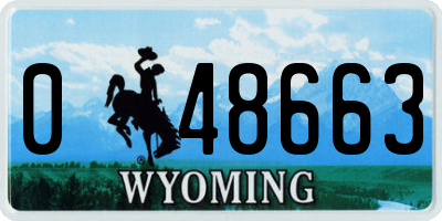 WY license plate 048663