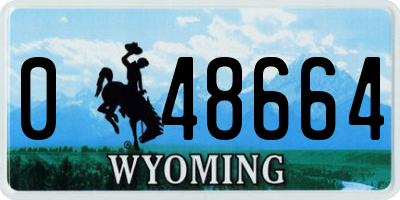 WY license plate 048664