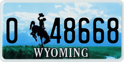 WY license plate 048668