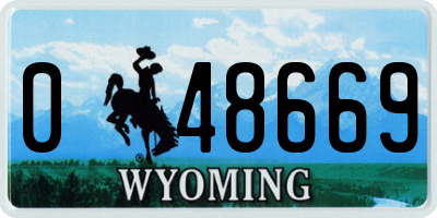 WY license plate 048669