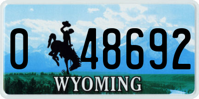 WY license plate 048692