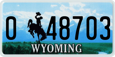 WY license plate 048703