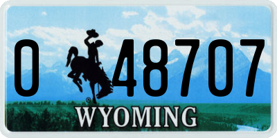 WY license plate 048707