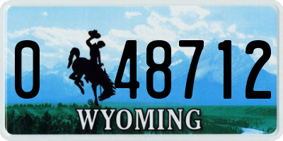 WY license plate 048712