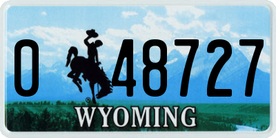 WY license plate 048727
