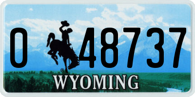 WY license plate 048737