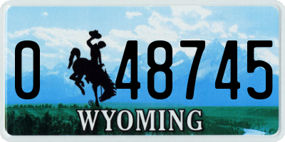 WY license plate 048745