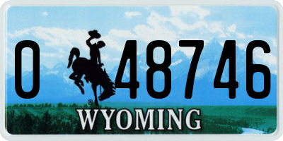 WY license plate 048746