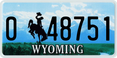 WY license plate 048751
