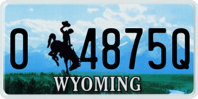 WY license plate 04875Q