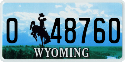 WY license plate 048760