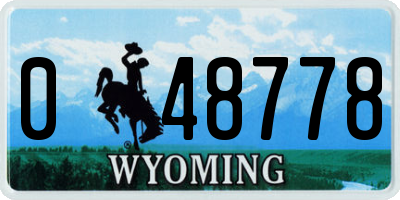 WY license plate 048778