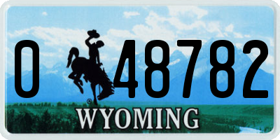 WY license plate 048782