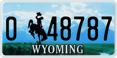 WY license plate 048787