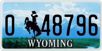 WY license plate 048796